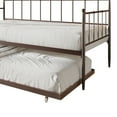 thumbnail image 5 of Castle Place Sleek Twin Size Metal Daybed with Trundle, Brown, 5 of 7