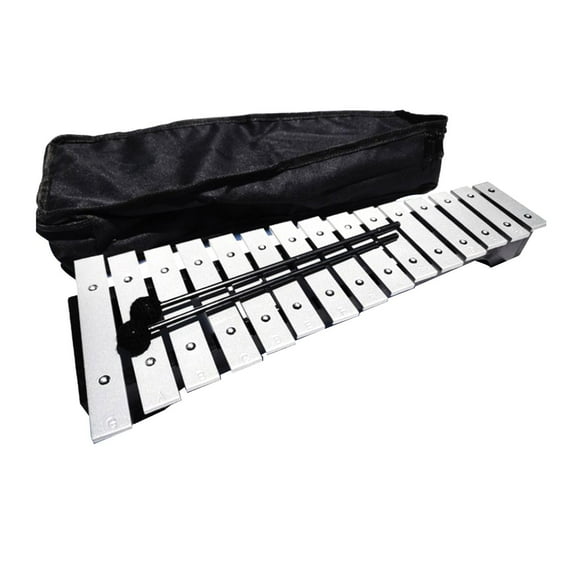 Glockenspiel de percusión de 15 notas Sunnimix con estuche de transporte y mazos