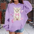 thumbnail image 4 of DHFJKG Kids Girls Hoodies Oversized Sweatshirts Cute Cat Printed Long Sleeve Hooded Pullover For Youth Toddler 2-13 Years Soft Casual Tops, 4 of 4