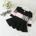 thumbnail image 2 of Odeerbi Girls Dresses Baby Girl Clothes Newborn Infant 2024 Long Sleeve Patchwork Leopard Print Princess Dress Set, 2 of 9