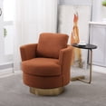thumbnail image 4 of Fabric Swivel Barrel Chair, Modern Upholstered Swivel Sofa Chair with 360 Degree Swivel Stainless Steel Base and Convertible Seat Cushion, 4 of 8