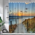 thumbnail image 4 of Beach Coconut Tree Shower Curtains Island Tropical Plant Nature Ocean Scenery Polyester Fabric Bathroom Curtain Decor with, 4 of 7