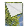 thumbnail image 2 of Poppy Flower Soft Flannel Fleece Blanket, Landscape of Blooming Poppies on Field Majestic Tree Rural Terrain Habitat, Cozy Plush for Indoor and Outdoor Use, 50" x 70", Green Red Blue, by Ambesonne, 2 of 5