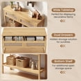 thumbnail image 5 of Costway Rattan Console Table with 2 Drawers, Shelf & 2 Anti-Tipping Kits for Small Space Natural, 5 of 5
