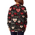 thumbnail image 5 of Valentines Day Scrub Jackets Women Plus Size Casual Button Snap Front Cute Love Heart Printed Scrubs Loose Long Sleeve Scrub Tops Nursing Uniform Medical Nurse Workwear with Pockets Black XL, 5 of 5