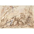 thumbnail image 3 of Giovanni Francesco Castiglione 24x18 Black Modern Framed Museum Art Print Titled - A Congress of Animals (1641-1710), 3 of 5