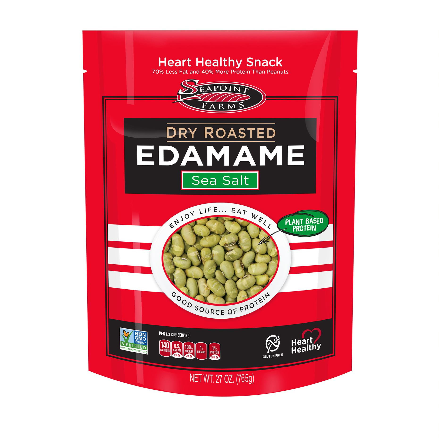 Seapoint Farms All Natural Dry Roasted Edamame (Soybeans), 27 oz (Shelf