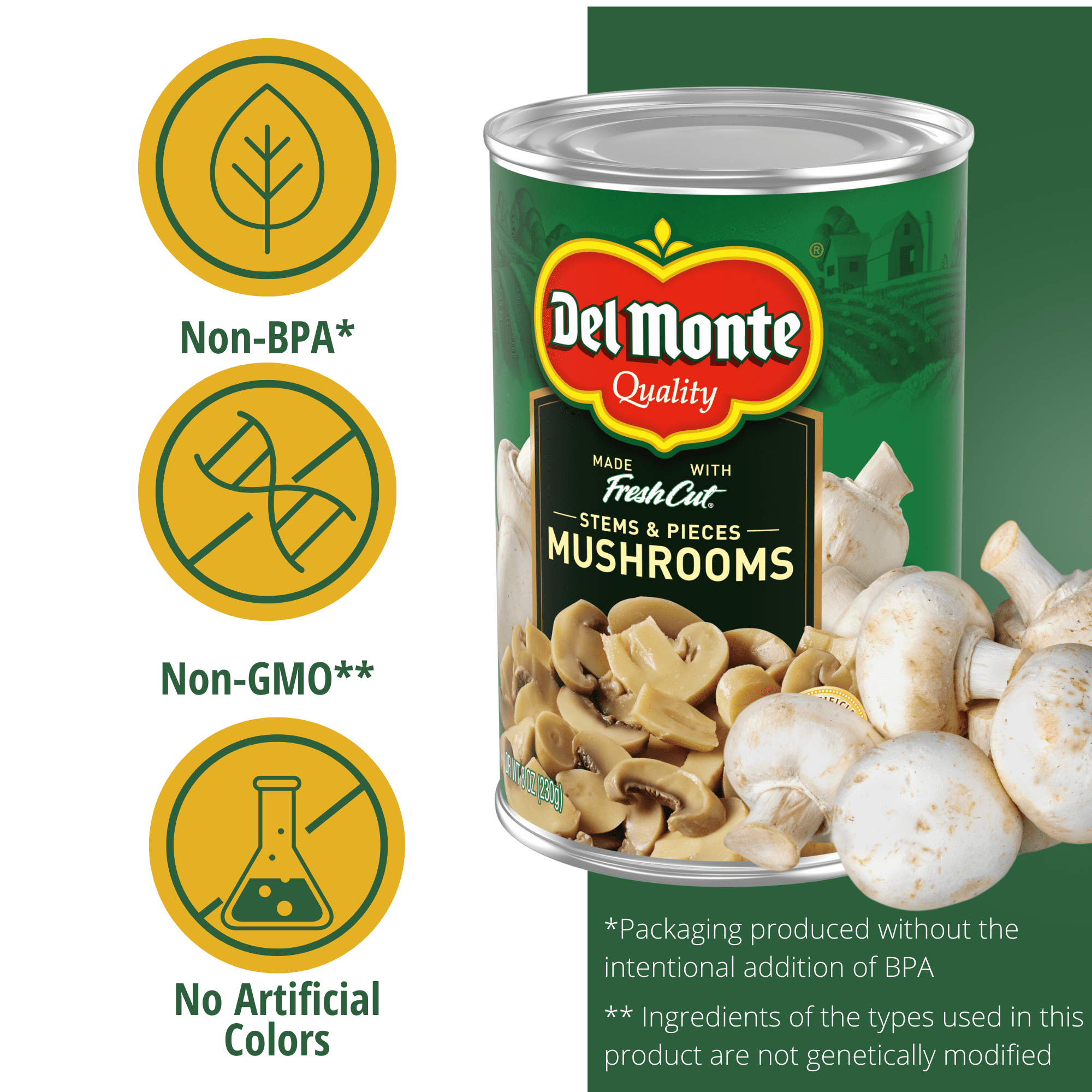 Del Monte Fresh Cut Sliced Mushrooms (6 oz. jar)