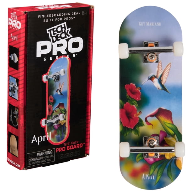 Monopatín Finger TECH DECK April Pro Series con almacenamiento 6+ Y
