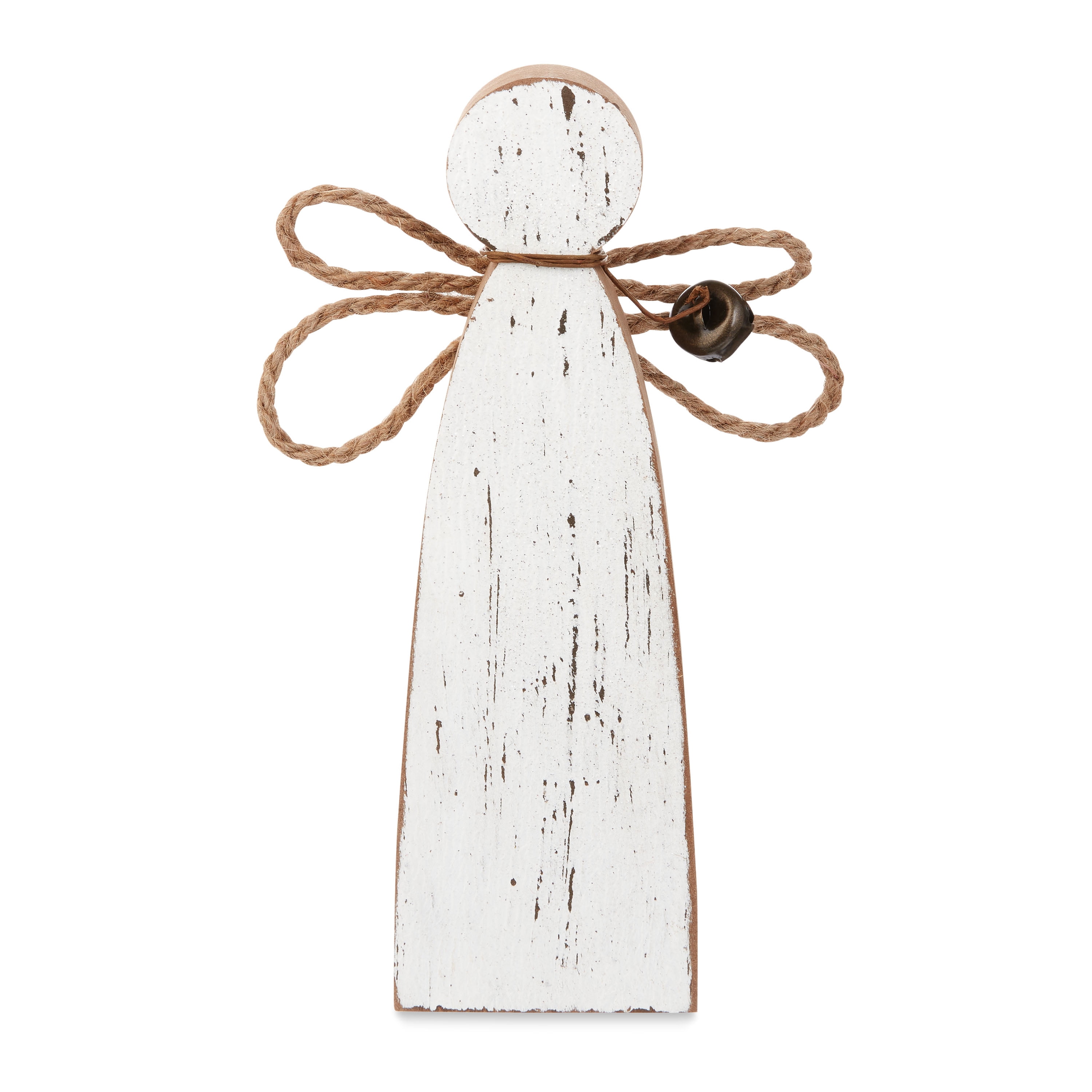 Holiday Time White Mdf Small Angel With Jute Wing Christmas Decor