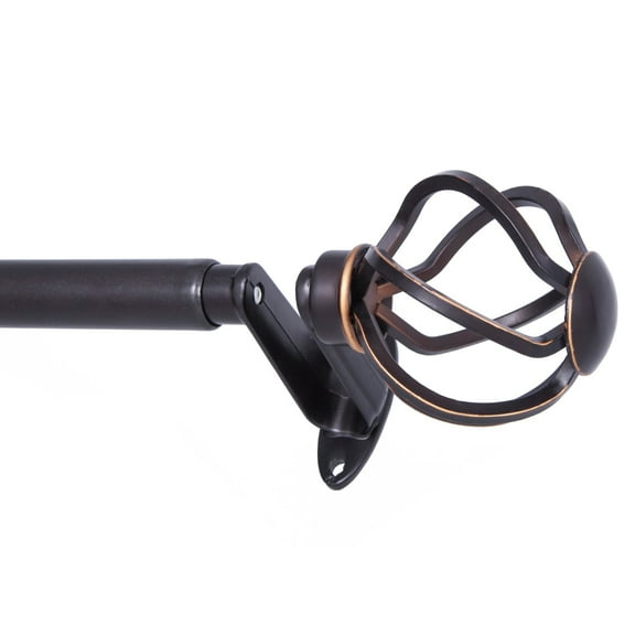Sun Zero Cage 3/4” Decorative Blackout Curtain Rod, 36-66", Oil Rubbed Bronze