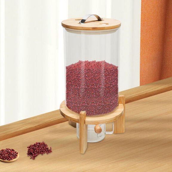 Glass Cereal Oatmeal Dispenser 7.5L for Food Organization Pantry Storage Kitchen