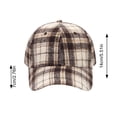 thumbnail image 4 of Garbnen Unisex Fall Winter Vintage Plaid Baseball Cap, Curved Brim Adjustable Back Strap Dad Hat, Soft Thick Fabric Daily Outdoor Hat For Women Men Beige, 4 of 9