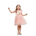 thumbnail image 3 of LYMAYTER Kids Toddler Girls Ruffle Princess Dresses Summer Casual Tulle Skirt 3-8T, 3 of 9