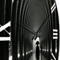 thumbnail image 3 of Designart "Timeless Passage in Black and Grey Tunnel Pointillism I" Architecture Oversized Wall Clock, 3 of 5