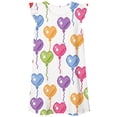 thumbnail image 3 of Zpanxa Robes d'Été pour Filles Manches Courtes Manches Volantées Col Rond Imprimé Ballon Polyester Spandex Tenue d'Intérieur Robe de Nuit Rose Vif 5-6 Ans, 3 of 6