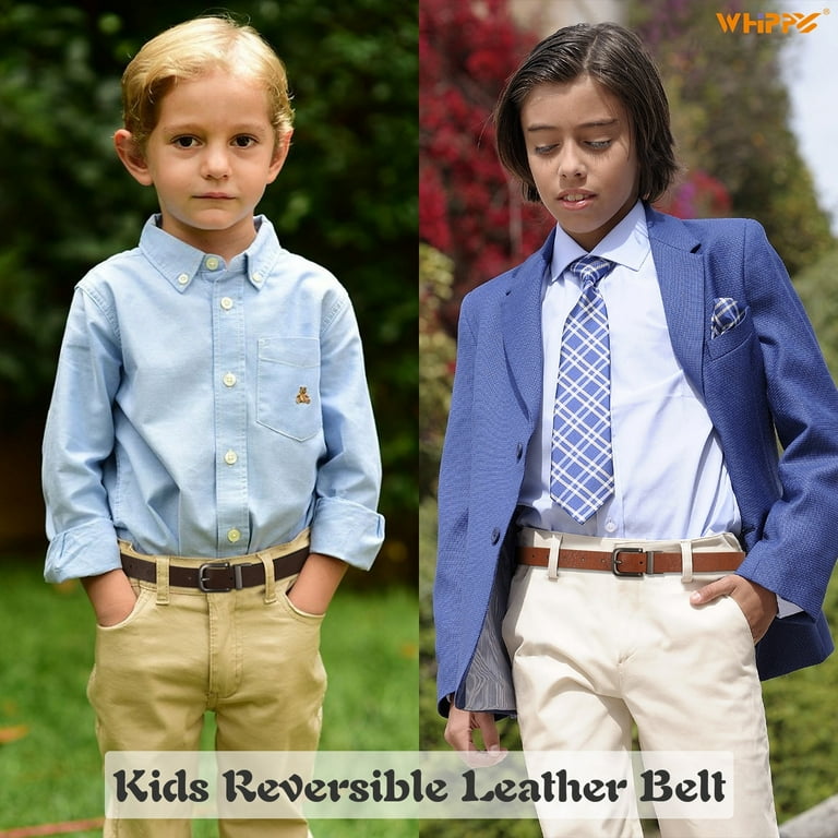 WHIPPY Kids Reversible Belt, Leather Dress Belts for Boys Girls Toddler