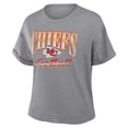 thumbnail image 4 of Women's Fanatics Heather Gray Kansas City Chiefs Overplayed Tribute Tri-Blend Boxy T-Shirt, 4 of 5