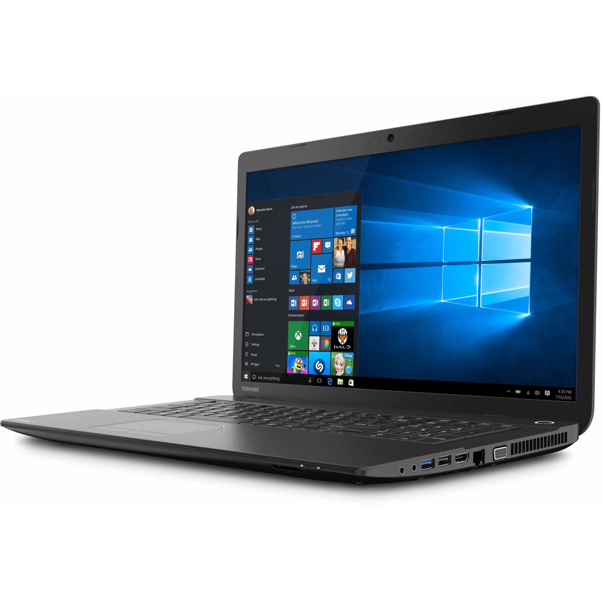 Toshiba Satellite C75D-B7320 - AMD A8 - 6410 / up to 2.4 GHz - Windows 10 Home - Radeon R5 - 6 GB RAM - 750 GB HDD - DVD SuperMulti - 17.3" 1600 x 900 (HD+) - textured resin in jet black - image 4 of 12