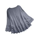 thumbnail image 5 of lmcalzta Top for Women Lace Long Sleeve Crewneck Loose Shirts Fall Trendy Casual Comfy Cotton Blouses, 5 of 9