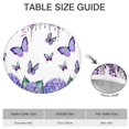 thumbnail image 6 of Purple Flower Butterfly Pattern Round Fitted Tablecloth with Elastic Edge,Dining Table Cover Waterproof,Outdoor Round Tablecloth for Camping,Dining,Indoor and Outdoor, 6 of 7