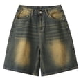 thumbnail image 3 of Yaoyar Mens Baggy Jean Shorts Loose Fit Vintage Wide Leg Jorts Y2K Streetwear Hip Hop Casual Denim Short with Pocekts for Men, 3 of 4