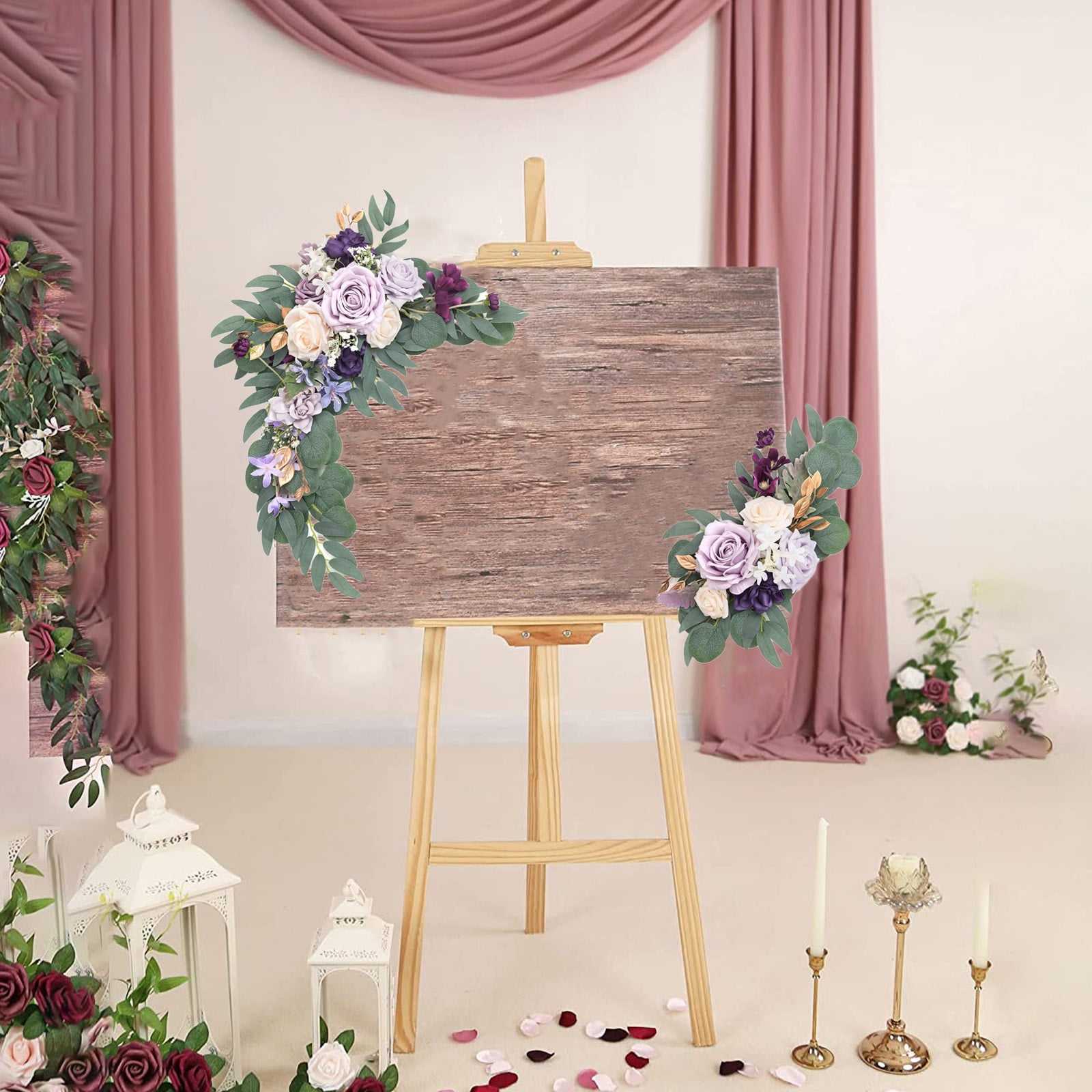 Roiihwy Artificial Flowers for Outdoor 19.68X9.84X3.14 Inches, Artificial Plants & Flowers Be Suited to Banquet, Party, Reception Entrance Wedding Arch and Background Decoration