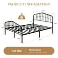 thumbnail image 6 of Sha Cerlin Full Size Bed Frame, Metal Platform Bed with Victorian Vintage Headboard & Footboard, Black, 6 of 9