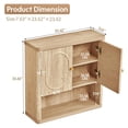 thumbnail image 2 of Bathroom Wall Storage Cabinet Hanging, Fluted Medicine Cabinet with Doors, Wall Mounted Cupboard with Adjustable Shelf, Wood Over The Toilet Storage Cabinets for Kitchen, Bathroom,Natural, 2 of 9