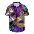 thumbnail image 4 of Hombres Botón Arriba Camisas Carnaval Impreso Cuello de Manga Corta, Moda Casual Top para el Ocio Y las Vacaciones, 4 of 9