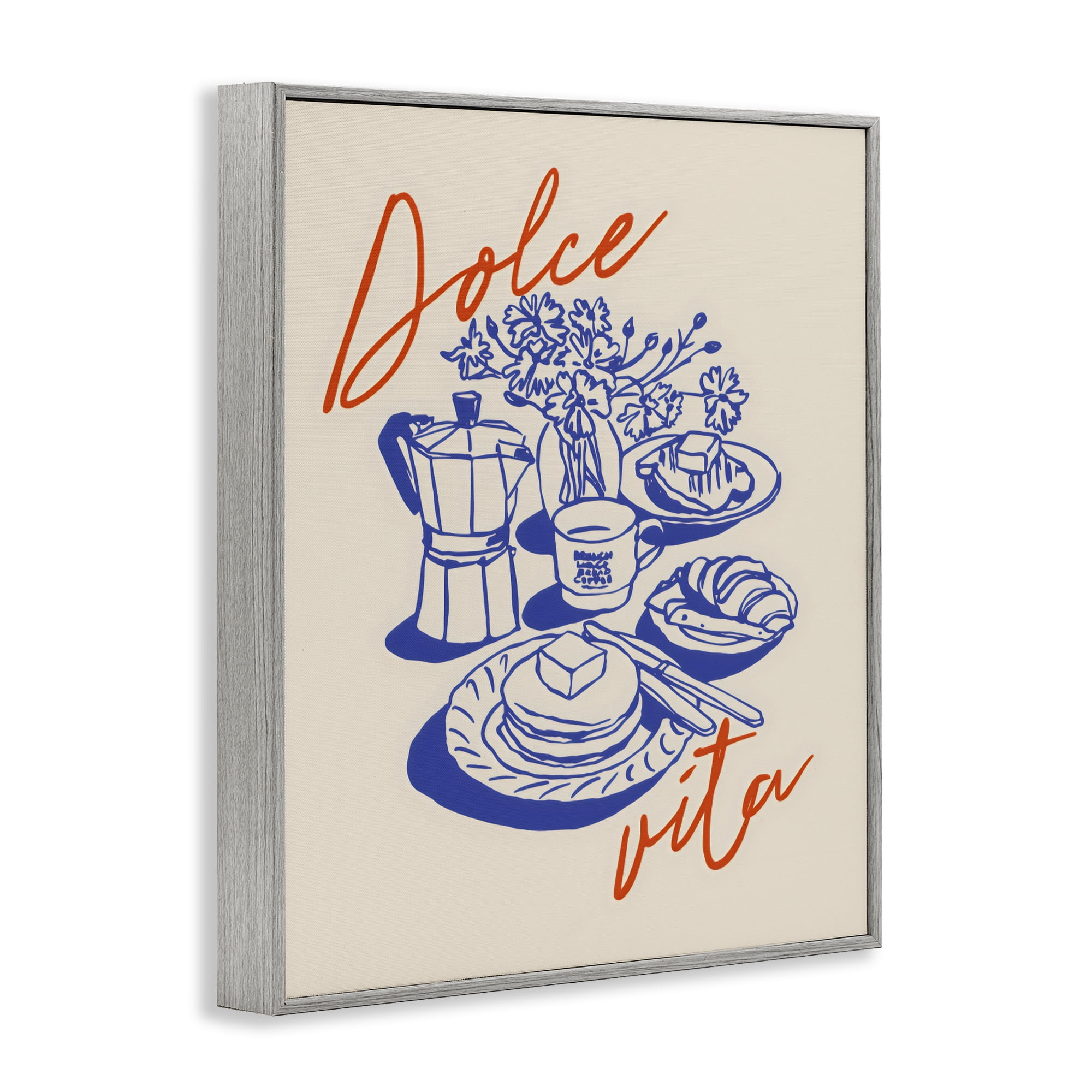 Stupell Industries Retro Breakfast Morning Spread Gray Framed Giclee Art, design by The Prints Vibe