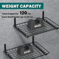 thumbnail image 4 of ZEN Garage Wall Shelves 12x18 Inch, Wall Mounted Storage Shelf, Metal Shelf Rack, Heavy-Duty Shelf Organizer 2 Pack, Black, 4 of 14