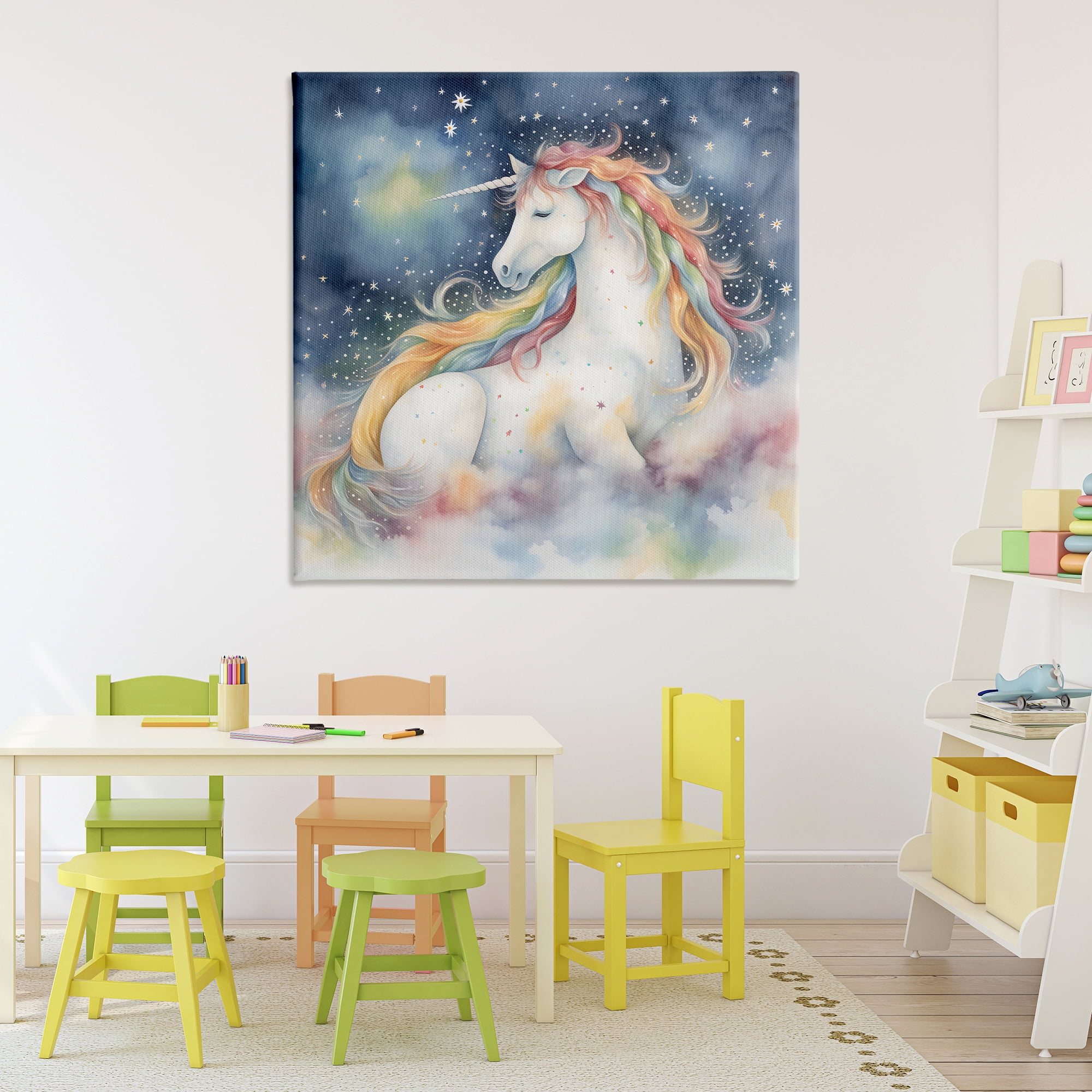 Stupell Industries Unicorn Floating on the Clouds Canvas Wall Art, design by Creative Studio
