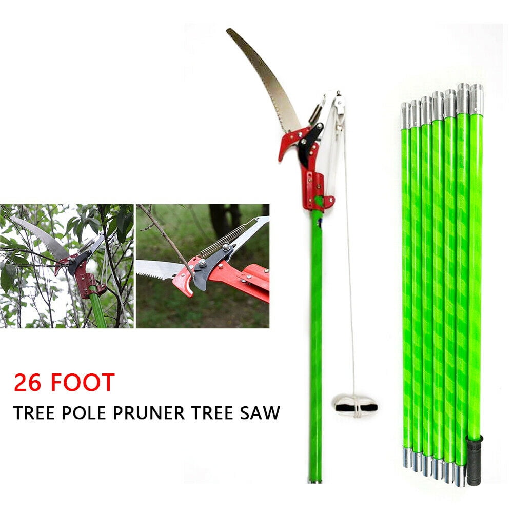 26 Feet Tree Pole Pruner Tree Saw Adjustable Shearing Trimmer 