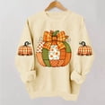 thumbnail image 7 of Ynynloco Women's Pumpkin Graphic with Bow Sweatshirts Crewneck Casual Fall Long Sleeve Tops, 7 of 7