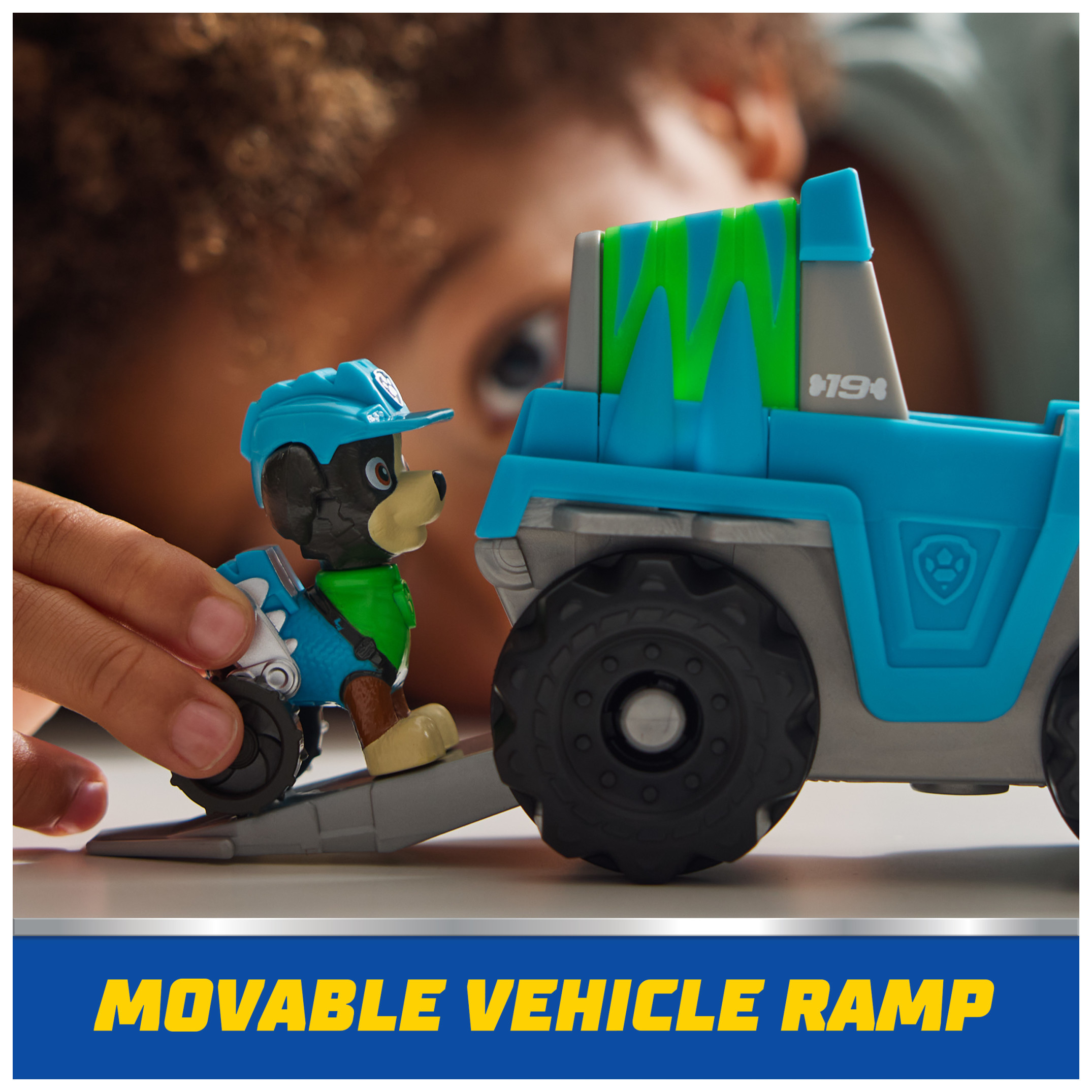 PAW Patrol Dino Rescue Truck with Collectible Rex Figure, Sustainably Minded Toys for Kids Ages 3+