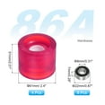 thumbnail image 2 of Uxcell Roues de Planche à Roulettes Roues de Rue Roues de Cruiser en PU avec Roulements 608RS pour Remplacement de Skateboards Transparent Rose Rouge 61 x 51 mm, 2 of 6