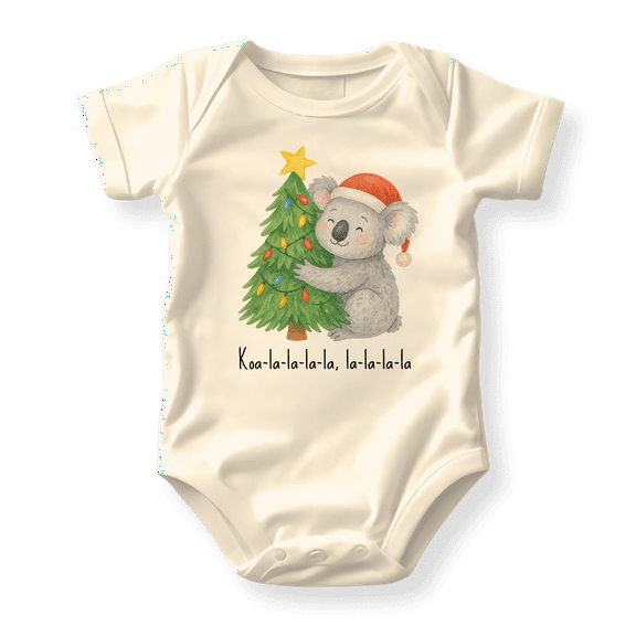 Christmas Koala Baby Bodysuit, Newborn Outfit, Baby Clothes, Gift for Children 0-3m Natural