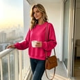 thumbnail image 5 of Long Sleeve Tops Women Oversized Crew Neck Casual Pullover Sweatshirt,S, 5 of 6