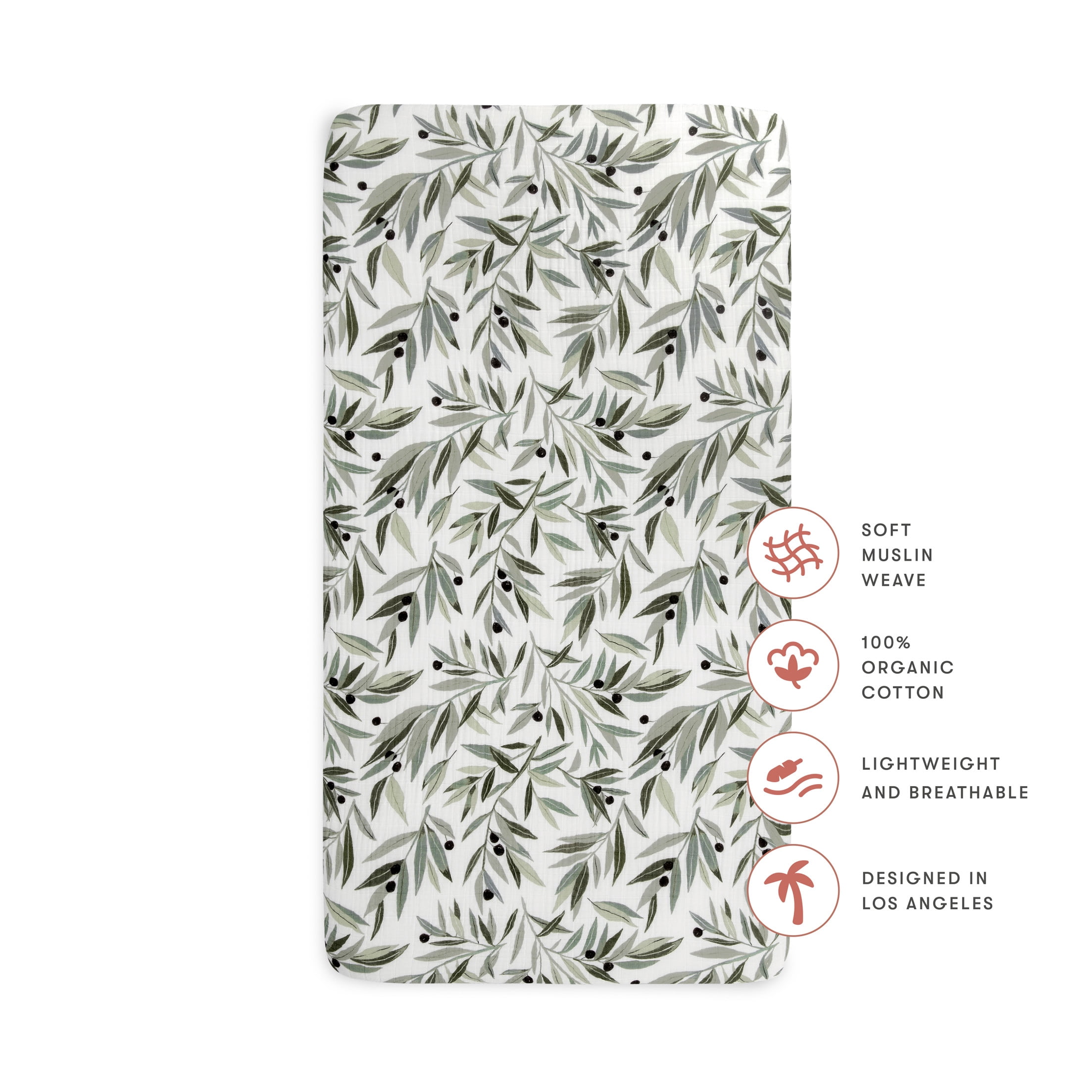 Babyletto Crib Sheet in GOTS Certified Organic Muslin Cotton