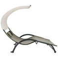 thumbnail image 2 of vidaXL Chaise Longue Double avec Auvent Textilène Taupe, 2 of 5