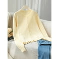 thumbnail image 4 of Cozy Cream Knit Button-Up Cardigan (S, LightYellow), 4 of 4