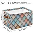 thumbnail image 4 of Yayeee Canvas Storage Basket with Handles for Shelves Fabric Bins Closet Organizer, Colorful Art Pattern, 4 of 8
