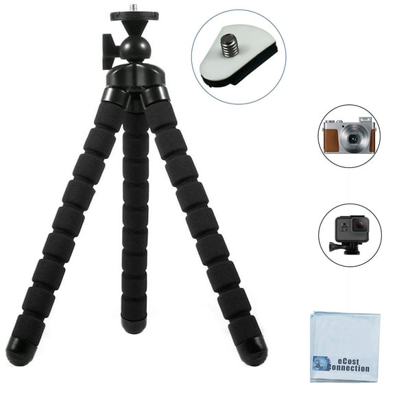 Acuvar 10” inch Flexible Tripod with Quick Release & an eCostConnection Microfiber Cloth