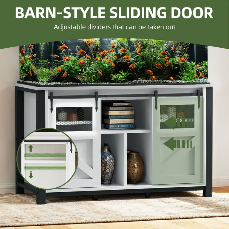 Uforic 120 gal Fish Tank Steel Stand with Storage, 1100 lbs