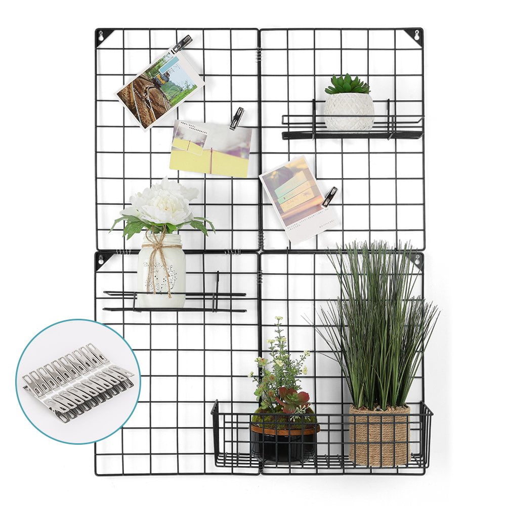 HAITRAL Wire Grid Storage Panel Home Decoration Grid Baskets
