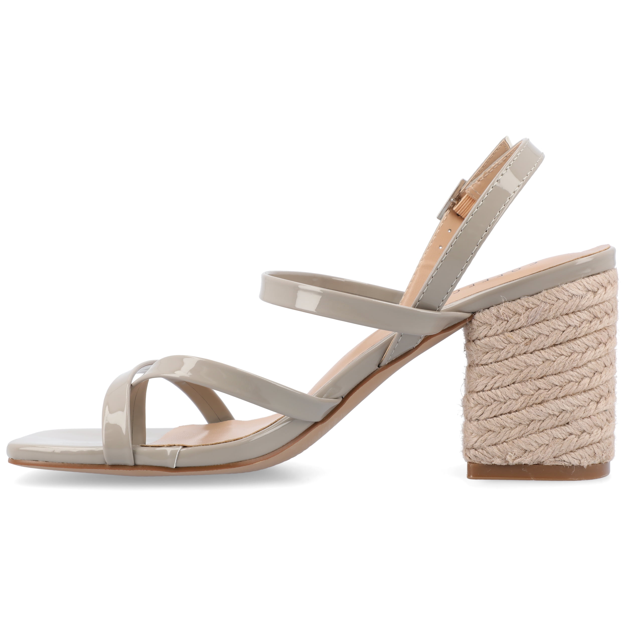 Journee Womens Olivina Jute Covered Block Heel Dress Sandals