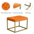 thumbnail image 4 of Velvet Ottoman Vanity Stool, Modern Small Foot Rest Button Tufted Makeup Stool with Gold Metal Legs, Upholstered Piano Bench, Vanity Chair for Clothes Shop, Living Room, Fitting Room Bedroom, 4 of 9