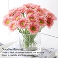 thumbnail image 4 of Wosthever 10 piezas de flores artificiales Gerbera plantas falsas simulación sin olor para Navidad jardín oficina boda Decoración rosa claro rojo Wosthever HA084637-06, 4 of 6