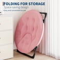 thumbnail image 4 of Adult saucer chair: oversized faux fur lounge chair con gold metal frame. foldable y comfy, ideal para para dormitorio, dorm, o sala de estar (rosa), 4 of 7